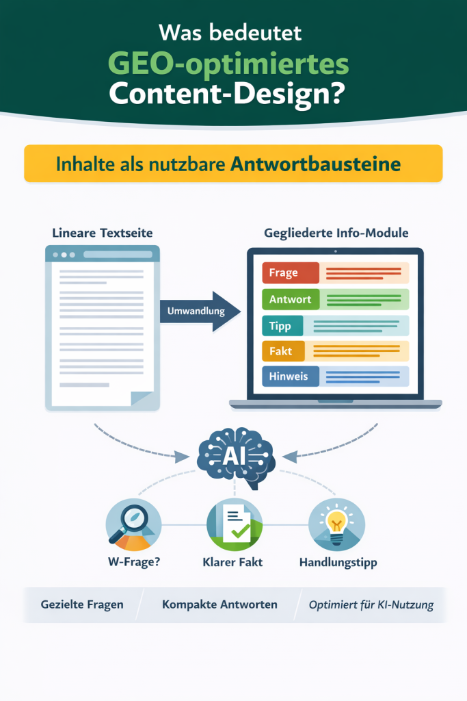Inhalte als Bausteine helfen bei der Sichtbarkeit in KI-Ergebnissen, © Katrin Winkler