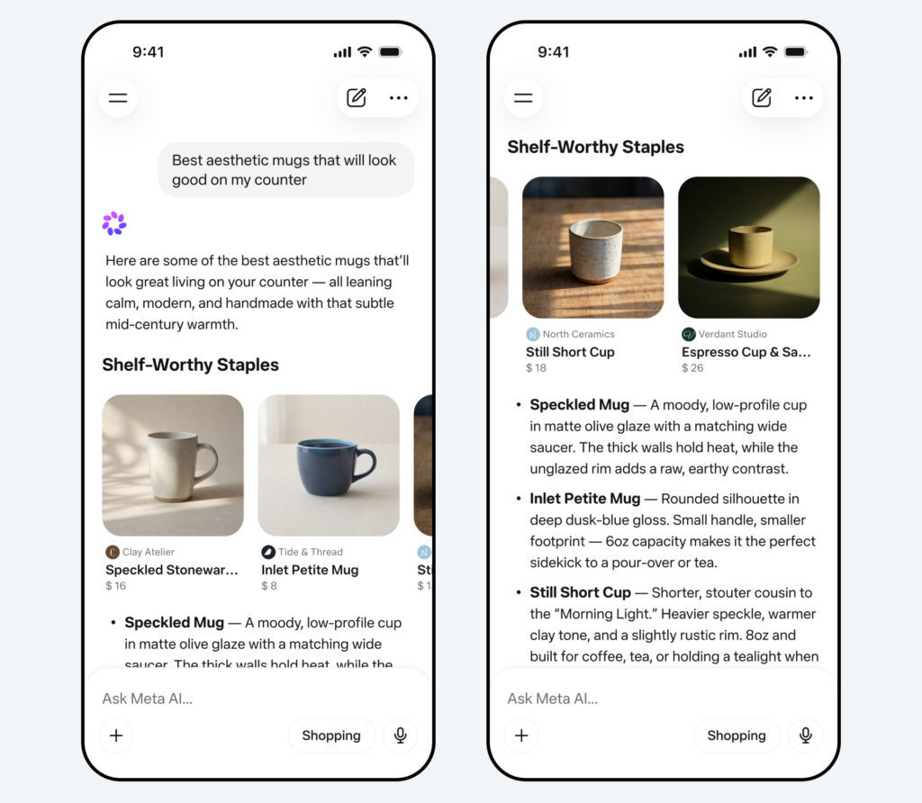 Beim Shopping unterstützt die Meta AI, © Meta
