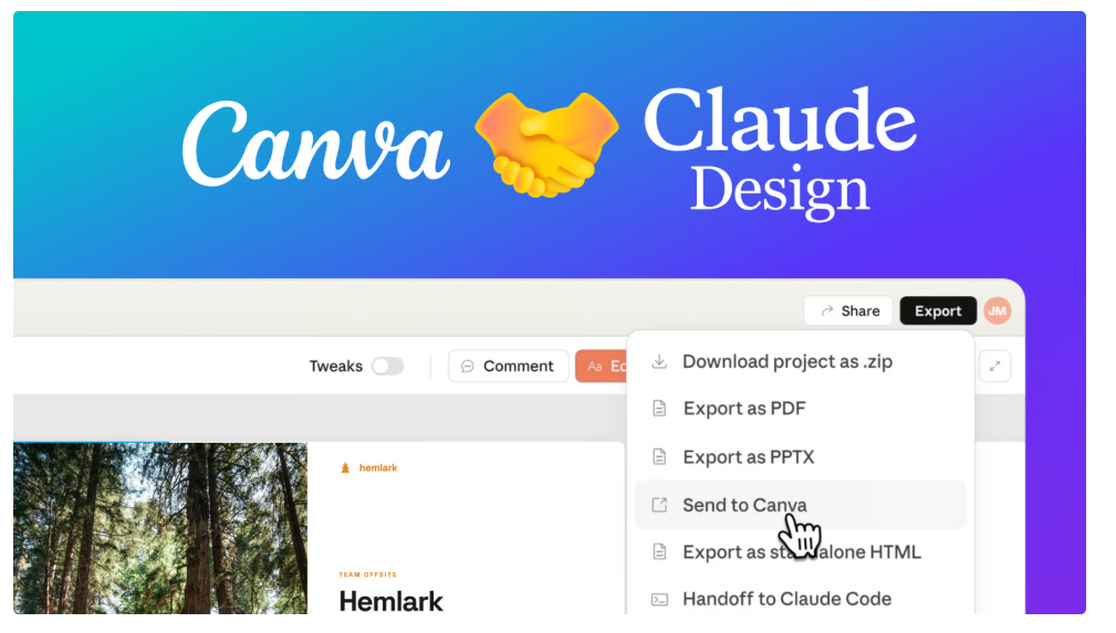 Die Zusammenarbeit von Canva und Claude Design wurde im April bekannt gegeben, © Canva
