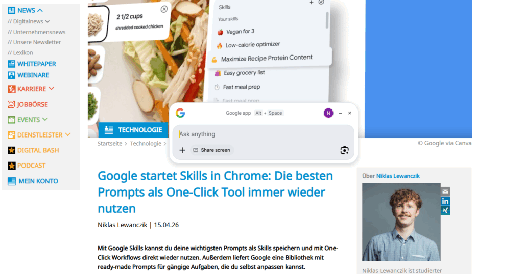 Du kannst die Desktop App jederzeit mit Alt + Space aufrufen und Fragen stellen, eigener Screenshot