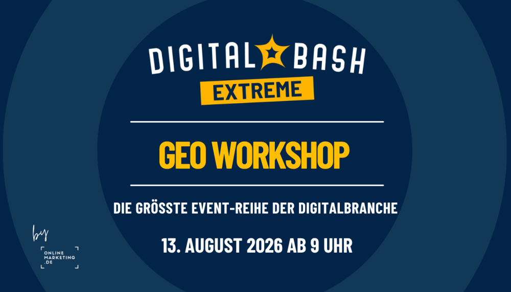 Digital Bash Visual mit Schriftzügen, blauem Hintergrund und Digital Bash EXTREME-Logo