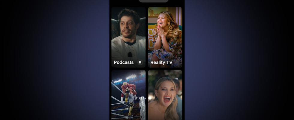 Netflix zeigt vertikale Clips aus Serien, Reality-Formaten und Podcasts in einer TikTok-ähnlichen mobilen Ansicht.