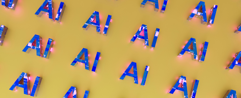 Symbolbild mit mehrfach dargestellten „AI“-Schriftzügen auf gelbem Hintergrund. Der Artikel behandelt OpenAIs neue Codex-Hardware und Europas Versuch, Anthropic als KI-Unternehmen für den Standort Europa zu gewinnen.