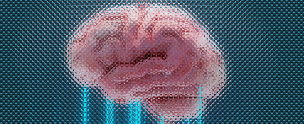 Illustration eines Gehirns als Symbol für künstliche Intelligenz. Das Bild steht für die AWS-KI-Studie 2026 zu KI-Nutzung, agentischer KI und digitaler Transformation in deutschen Unternehmen.