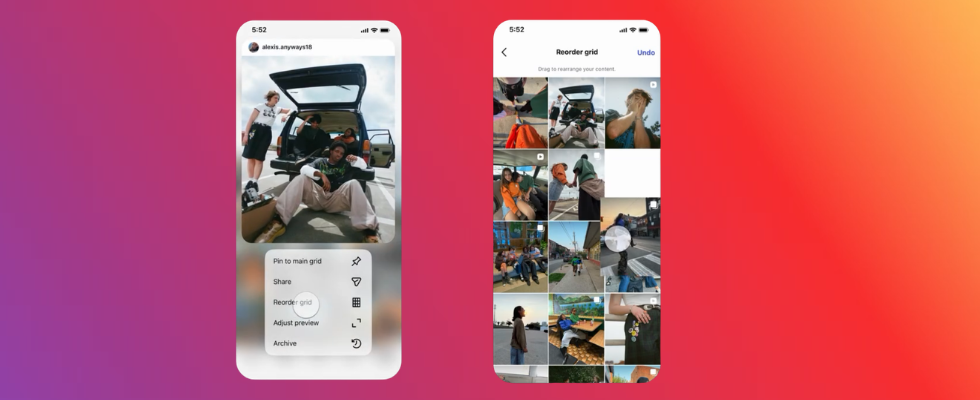 Reorder Your Grid auf Instagram ist endlich da