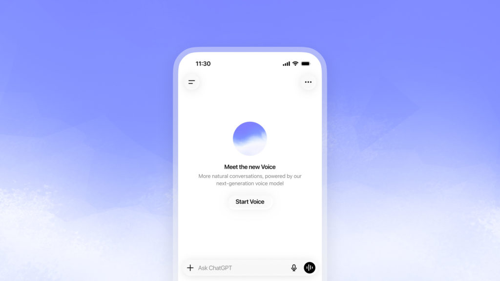 Das neue Voice-Erlebnis kommt zu ChatGPT und Co., © OpenAI, Smartphone Mockup mit Voice AI