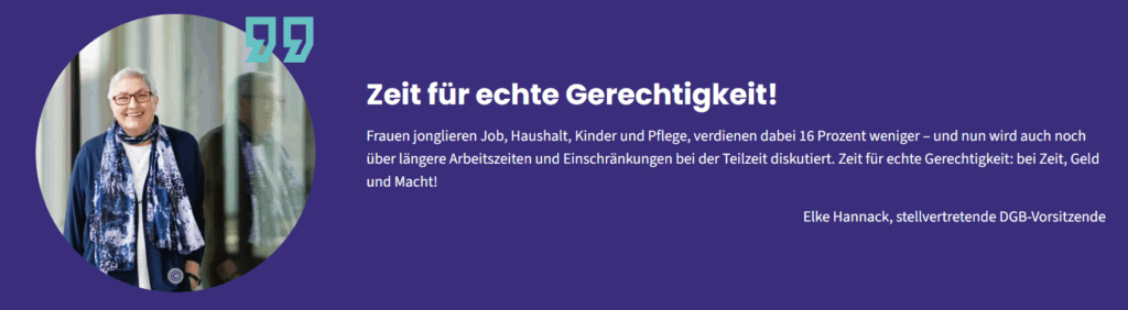Auch der Deutsche Gewerkschaftsbund fordert Equal Pay, © Deutscher Gewerkschaftsbund, Screenshot