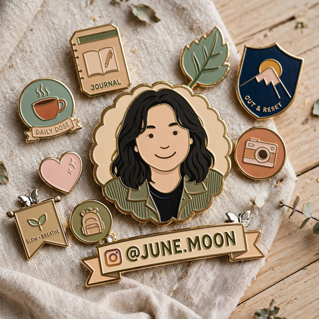 einzelne Pins mit Instagram Handle