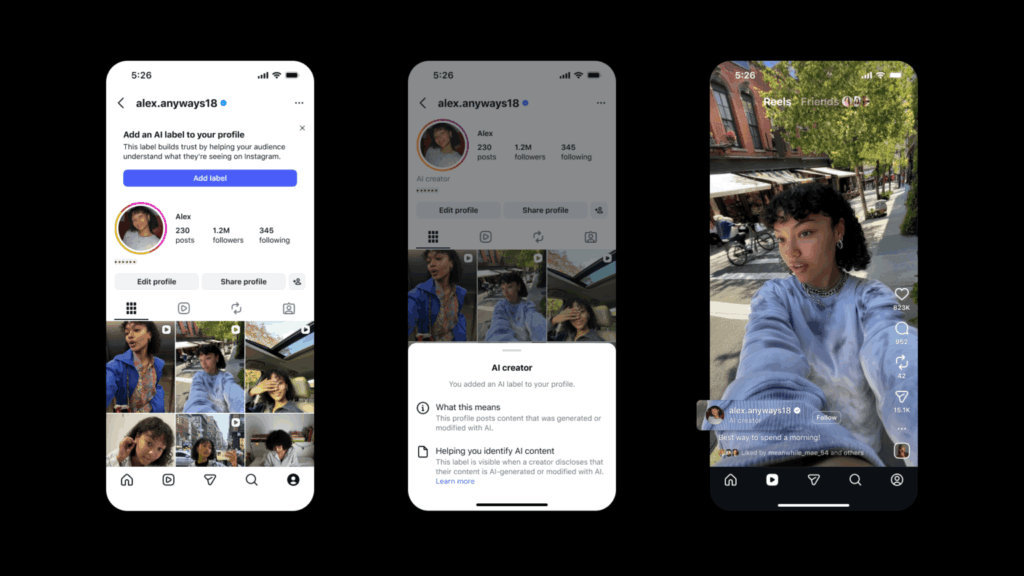 Das AI Creator Label steht bereits einigen Usern zur Verfügung, © Instagram