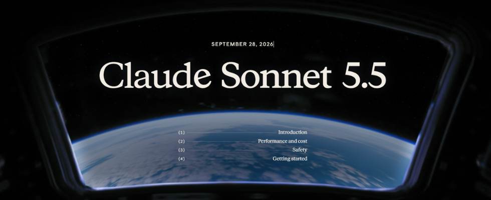 Claude Sonnet 5.5 mit Blick auf die Erde aus dem Weltraum.