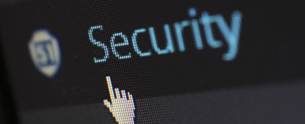 Ein Computerbildschirm welches das Wort Security anzeigt