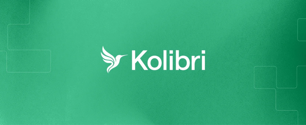 grüner Hintergrund, davor ein Vogel-Icon und der Schriftzug Kolibri