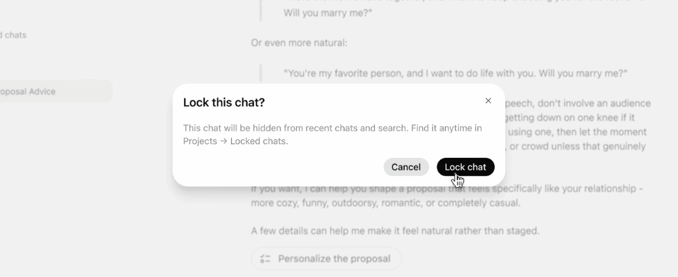 Locked Chats auf ChatGPT: Sensible Inhalte verstecken