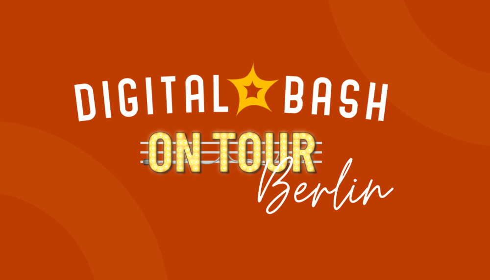 Bild mit Digital Bash-Logo und Schriftzug On Tour Berlin